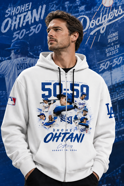 Shohei Ohtani 50-50 Los Angeles Baseball Fan Shirt, Hoodie, Sweatshirt & Zip Hoodie | Dodgers Inspir - Custom Fan Apparel Image 5