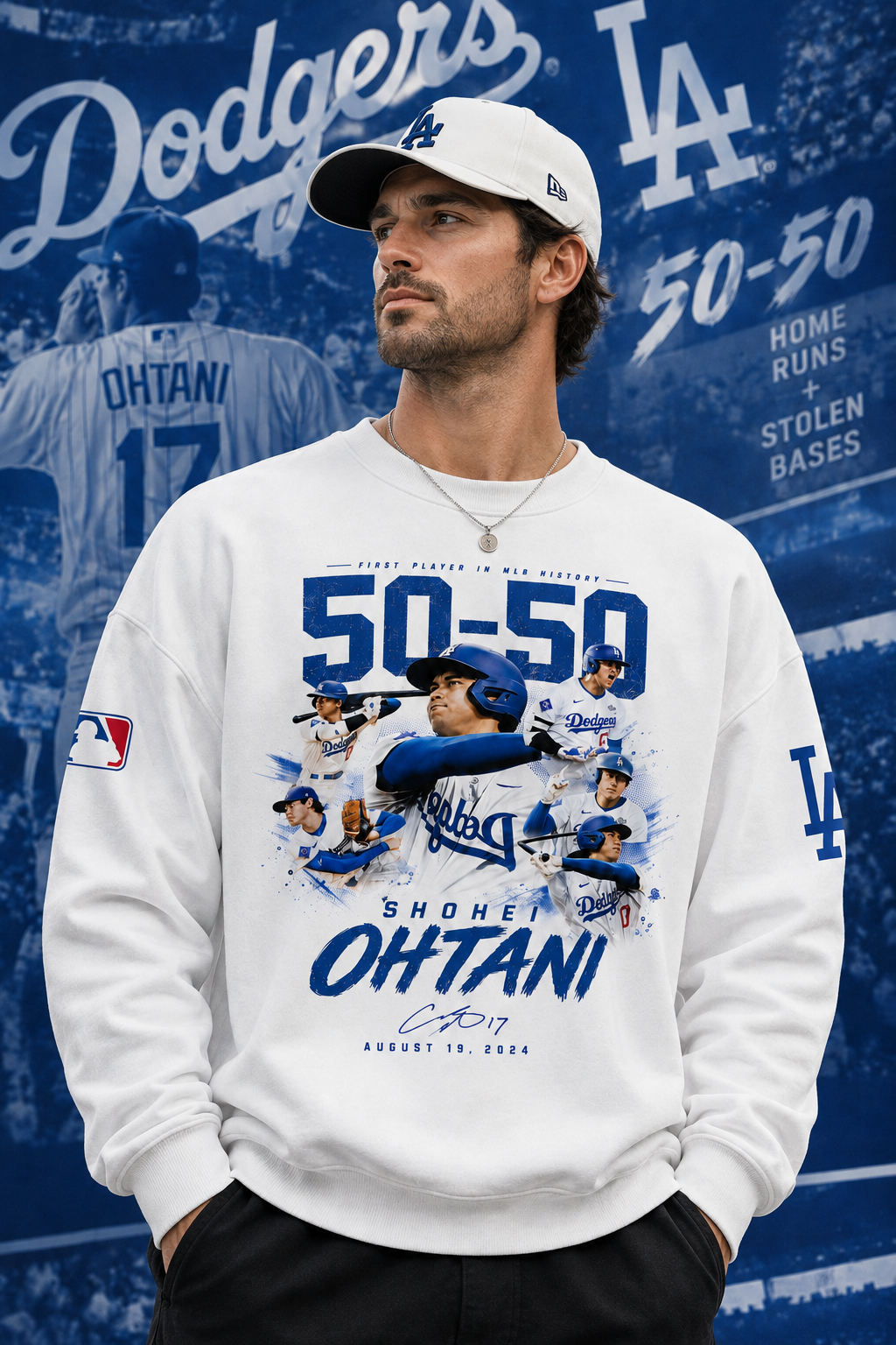 Shohei Ohtani 50-50 Los Angeles Baseball Fan Shirt, Hoodie, Sweatshirt & Zip Hoodie | Dodgers Inspir - Custom Fan Apparel Image 7