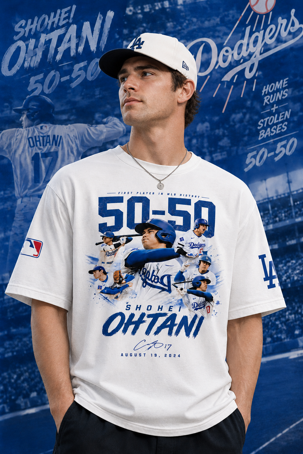 Shohei Ohtani 50-50 Los Angeles Baseball Fan Shirt, Hoodie, Sweatshirt & Zip Hoodie | Dodgers Inspir - Custom Fan Apparel Image 8