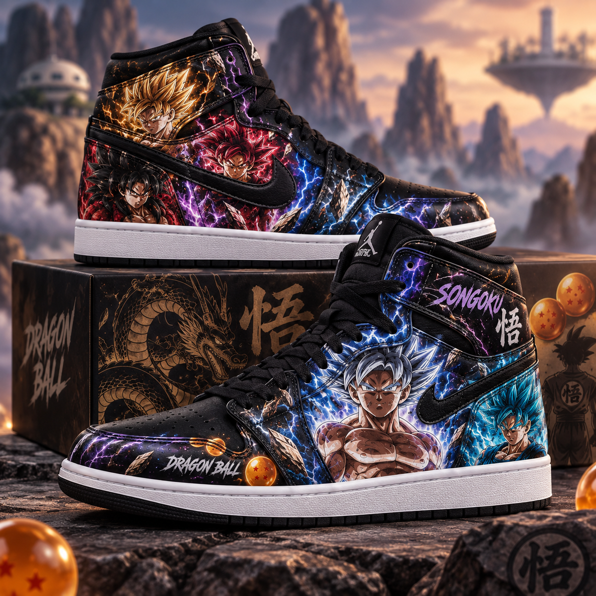 Multi-form Songoku Fan Shoes — Anime High & Low Sneaker Gift