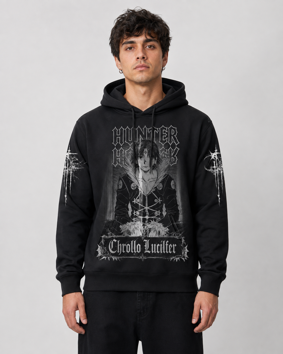 Dark Anime Hunter Graphic Shirt — Chrollo Inspired T-Shirt — Sweatshirt — Hoodie & Zip Hoodie — Goth - Custom Fan Apparel Image 6