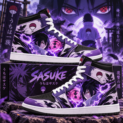 Uchiha Sasuke High Top Sneakers — Naruto Inspired Fan Shoes