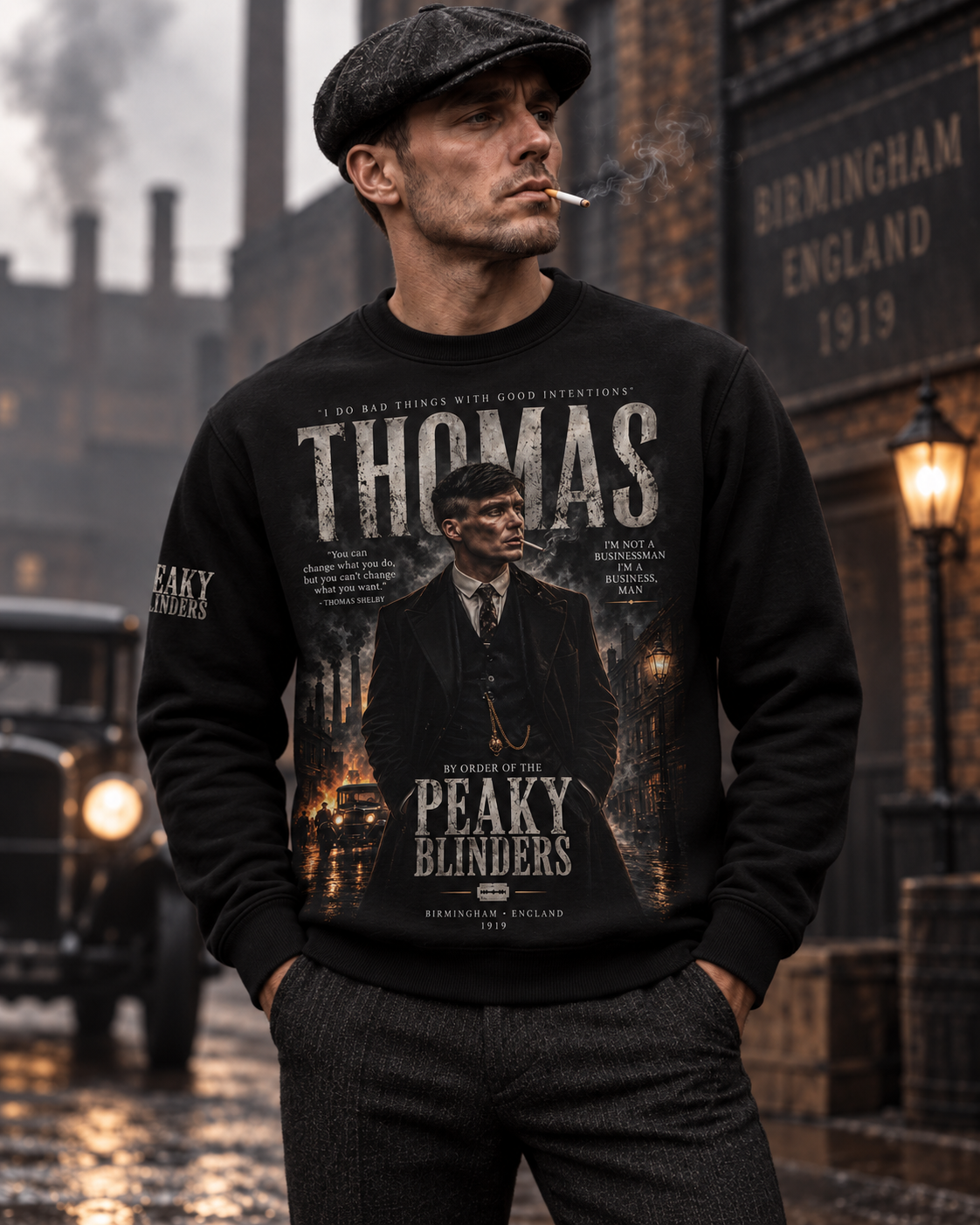 Limited Edition Thomas Vintage Gangster Graphic Apparel — Hoodie, Zip Hoodie, Sweatshirt & T-Shirt