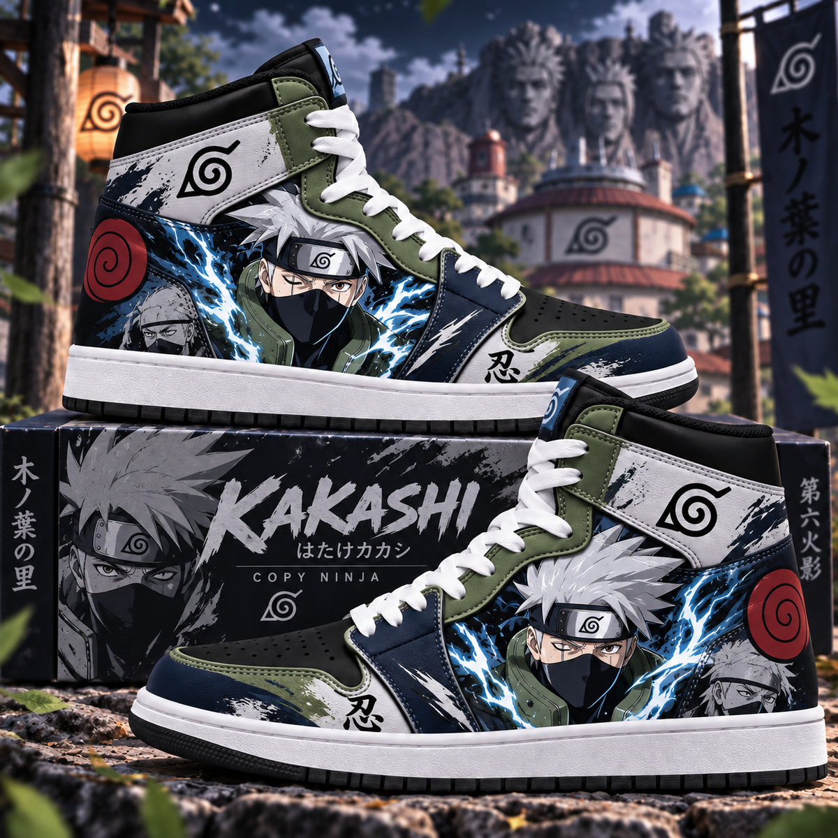 Hatake Kakashi High Top Sneakers — Naruto Inspired Fan Shoes