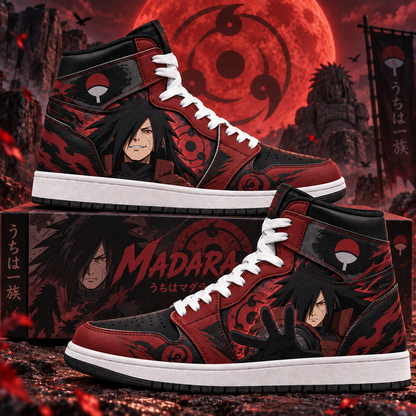 Uchiha Madara High Top Sneakers — Naruto Inspired Fan Shoes
