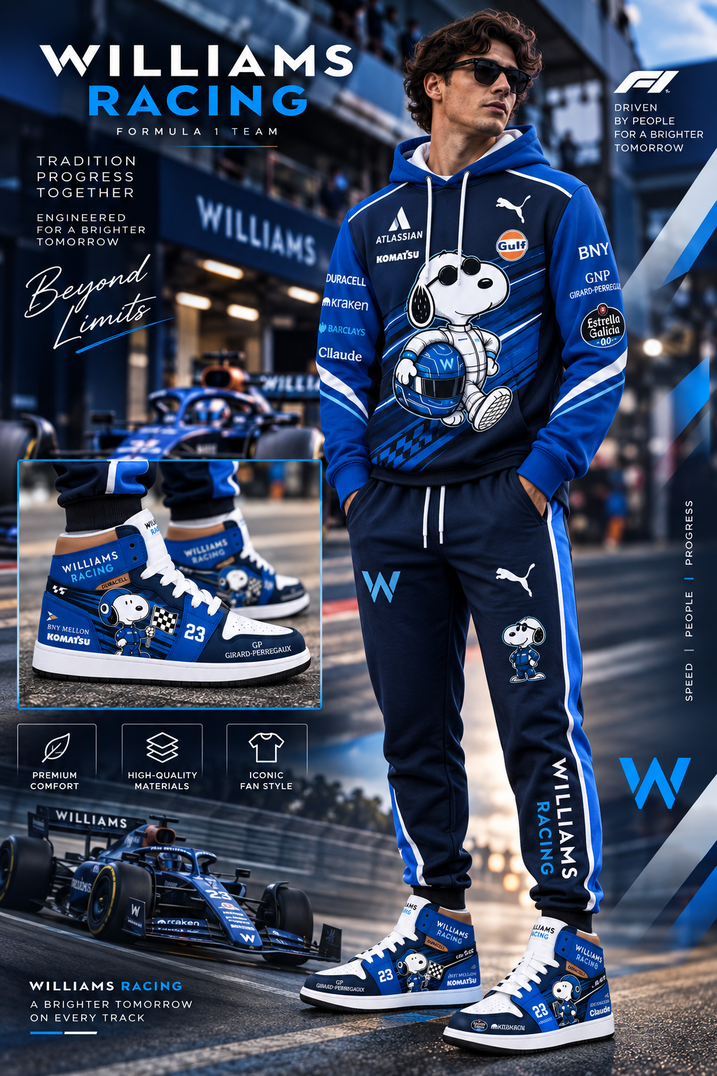 Sport Racing Fan Hoodie Set & High Sneakers | All 11 Formula Teams Available