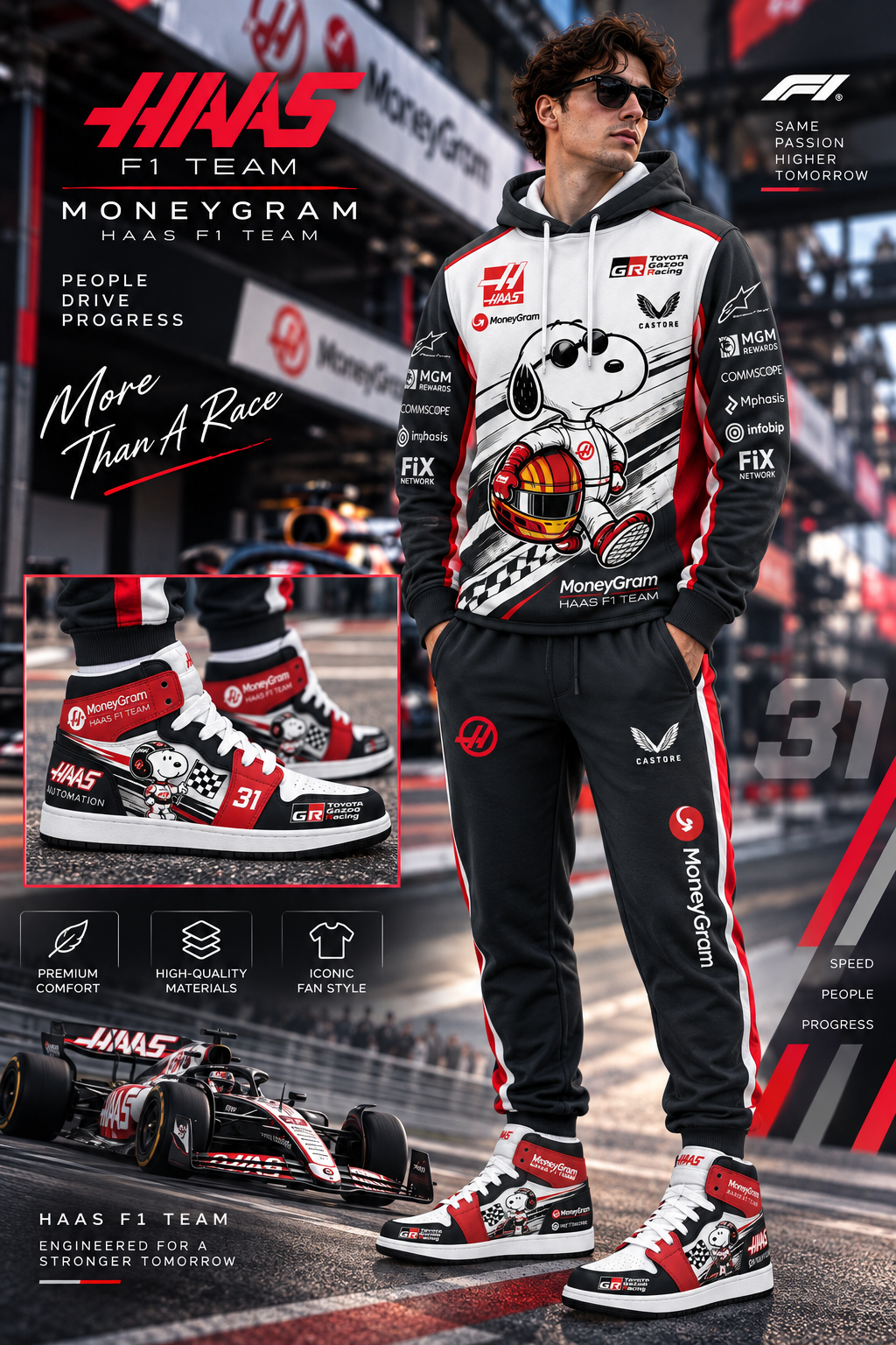 Sport Racing Fan Hoodie Set & High Sneakers | All 11 Formula Teams Available