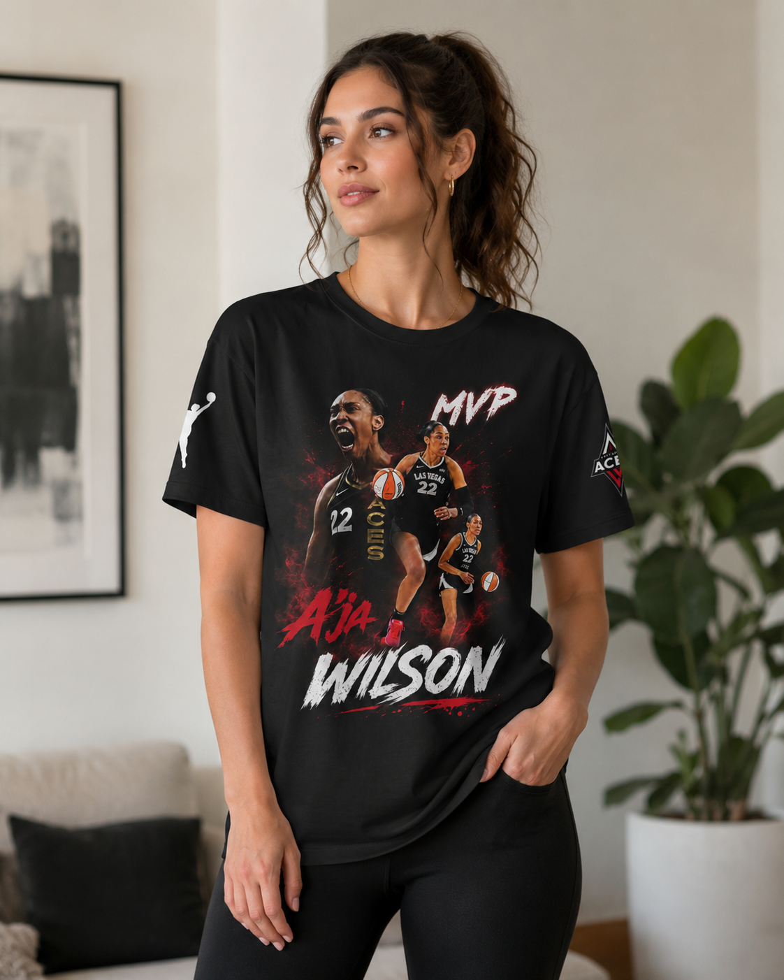 A’ja Wilson MVP Basketball Fan Shirt — Hoodie — Sweatshirt & Zip Hoodie | Las Vegas Aces Inspired WN - Custom Fan Apparel Image 3