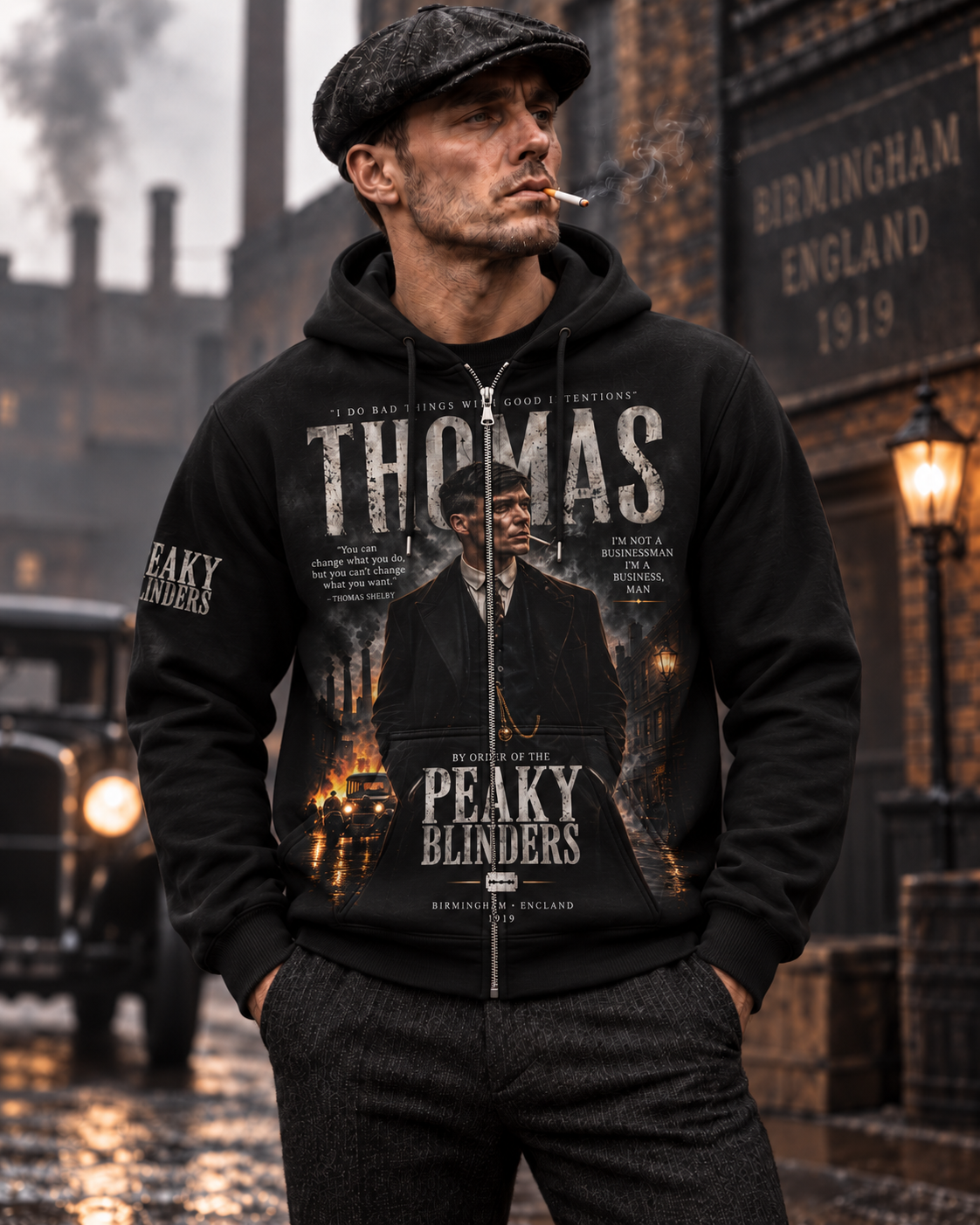 Limited Edition Thomas Vintage Gangster Graphic Apparel — Hoodie, Zip Hoodie, Sweatshirt & T-Shirt