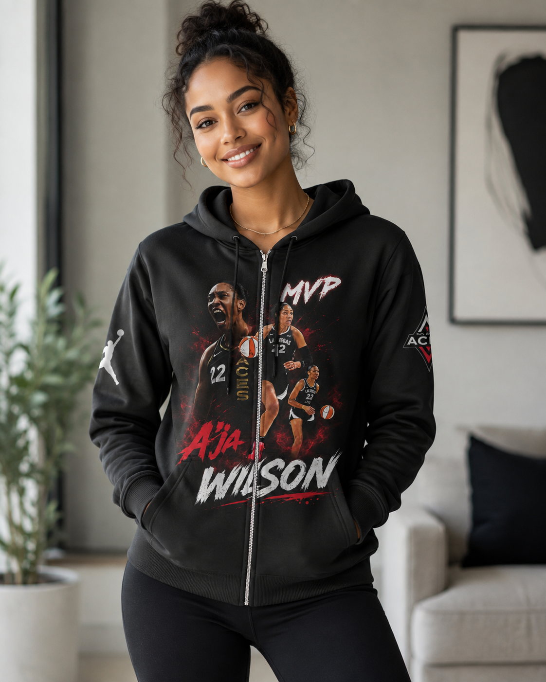 A’ja Wilson MVP Basketball Fan Shirt — Hoodie — Sweatshirt & Zip Hoodie | Las Vegas Aces Inspired WN - Custom Fan Apparel Image 8