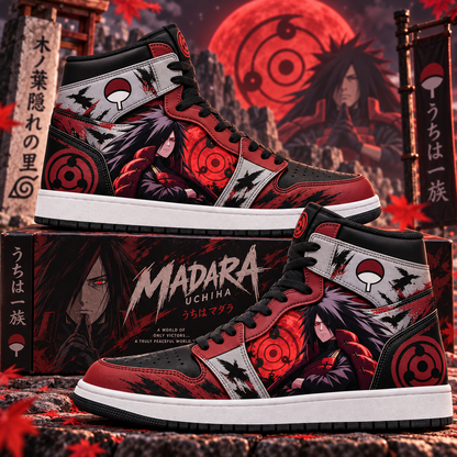 Uchiha Madara High Top Sneakers — Naruto Inspired Fan Shoes