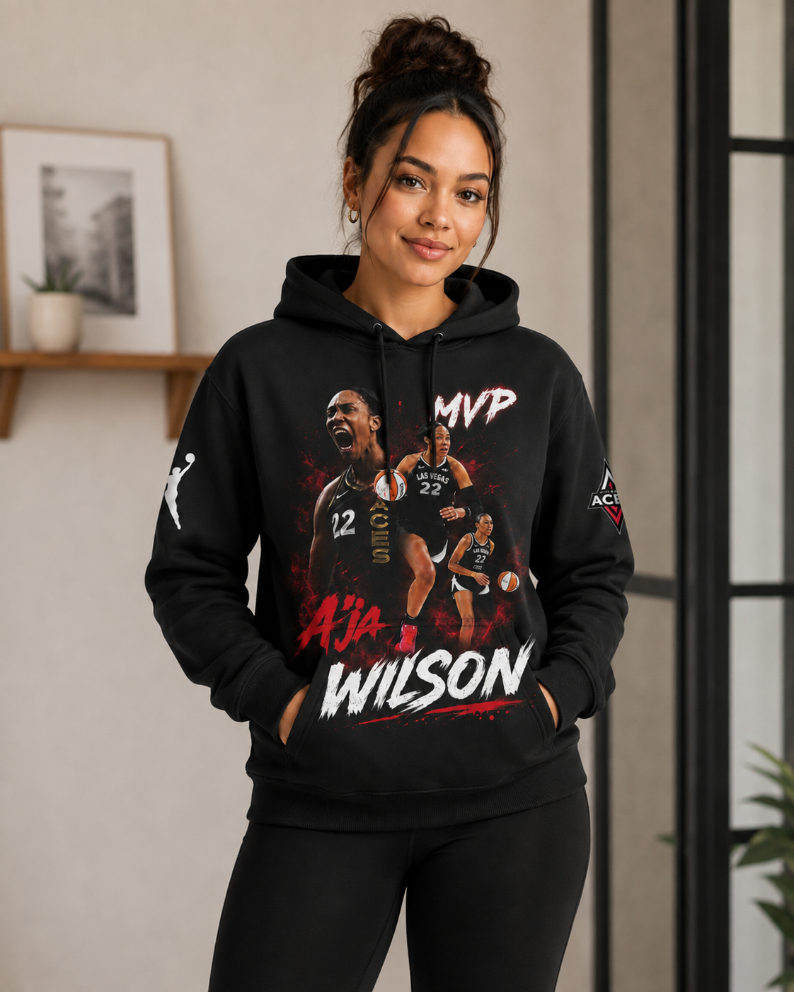 A’ja Wilson MVP Basketball Fan Shirt — Hoodie — Sweatshirt & Zip Hoodie | Las Vegas Aces Inspired WN - Custom Fan Apparel Image 7