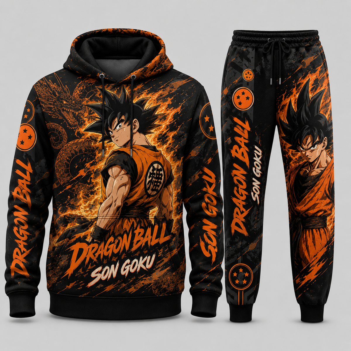 Goku Transformation Fan Set — Dragon Ball Hoodie & Sweatpants