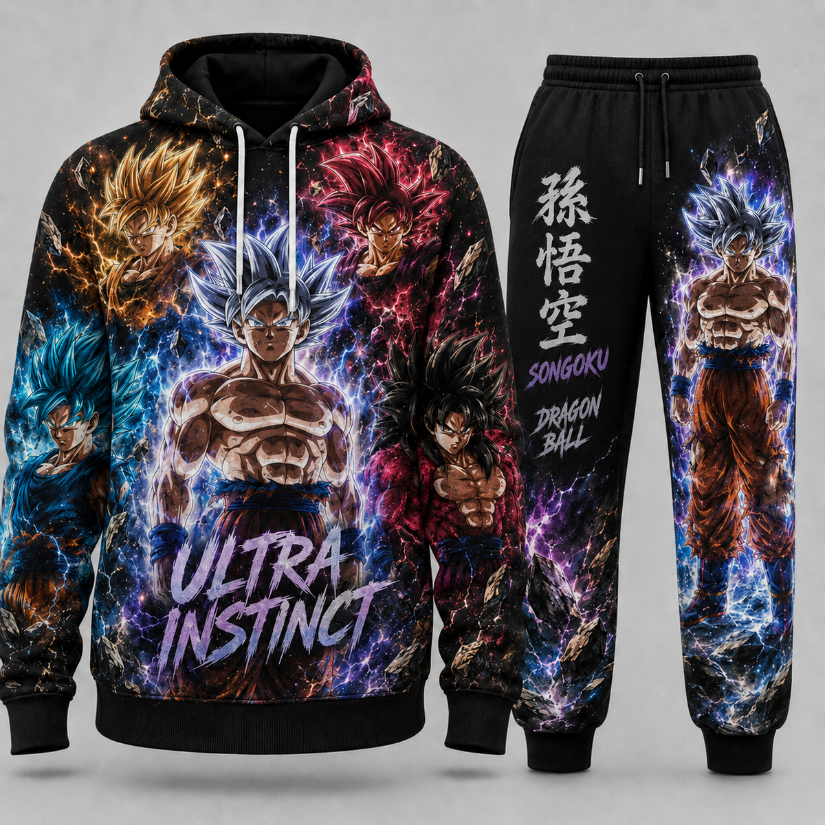 Goku Transformation Fan Set — Dragon Ball Hoodie & Sweatpants