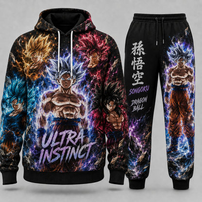 Goku Transformation Fan Set — Dragon Ball Hoodie & Sweatpants