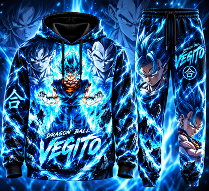 Vegito Blue Hair Form Fan Set — Dragon Ball Hoodie & Sweatpants