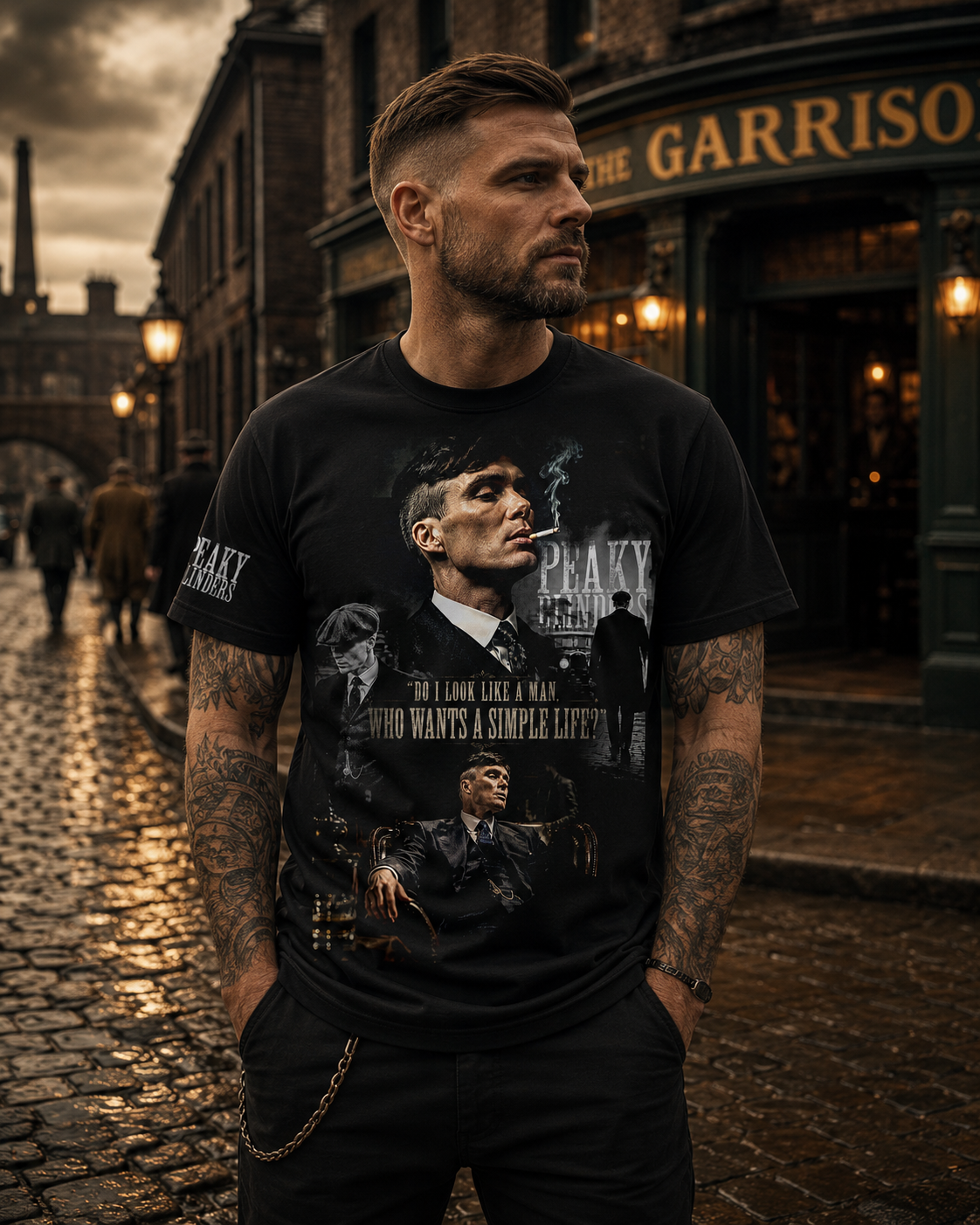 Peaky Blinders Inspired Apparel Collection — Black Gangster Graphic Hoodie, Zip Hoodie, Sweatshirt & T-Shirt