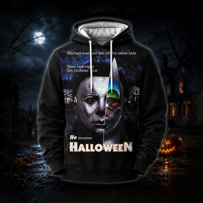 Halloween Masked Killer Graphic Shirt — Scary Horror Movie T-Shirt — Sweatshirt — Hoodie & Zip Hoodi - Custom Fan Apparel Image 7