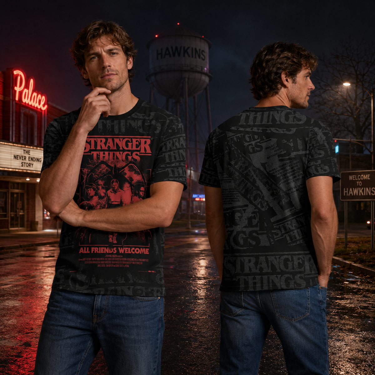 Stranger Things Black Graphic Hoodie, Upside Down Shirt, All Friends Welcome Sweatshirt, Horror Polo, Zip Hoodie, T-Shirt