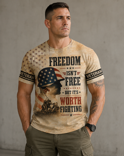 American Veteran Faith Shirt — Jesus Christ Veteran Graphic T-Shirt — Sweatshirt — Hoodie & Zip Hood - Custom Fan Apparel Image 3