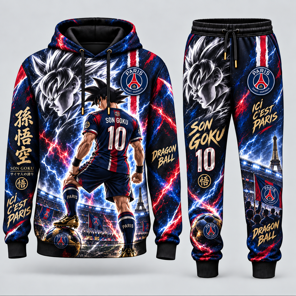 Limited Edition Son Goku x Champions League Hoodie & Sweatpants Fan Set