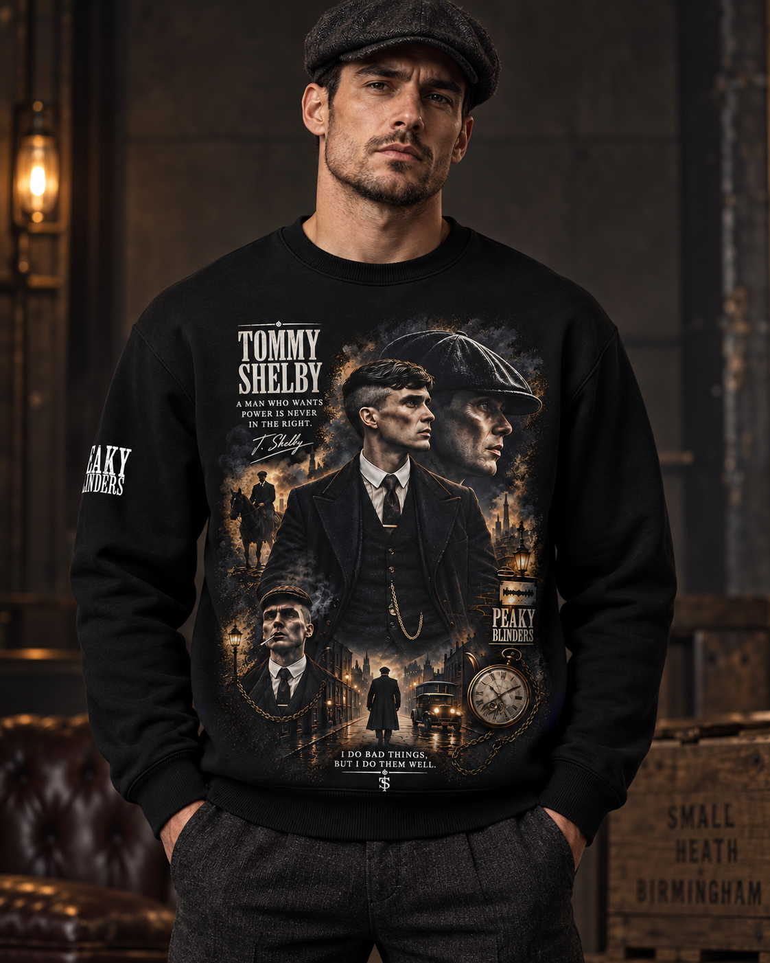 Limited Edition Tommy Shelby Vintage Gangster Graphic Apparel — Hoodie, Zip Hoodie, Sweatshirt & T-Shirt
