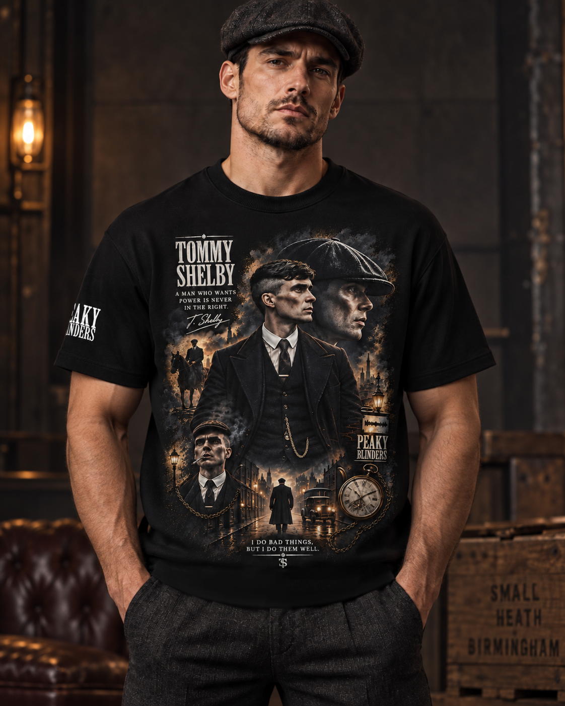 Limited Edition Tommy Shelby Vintage Gangster Graphic Apparel — Hoodie, Zip Hoodie, Sweatshirt & T-Shirt