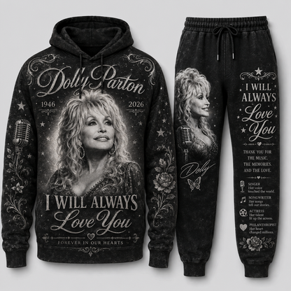Country Music Legend Memorial Set — Hoodie & Sweatpants | Vintage Tribute Style