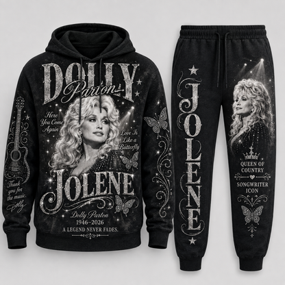 Country Music Legend Memorial Set — Hoodie & Sweatpants | Vintage Tribute Style