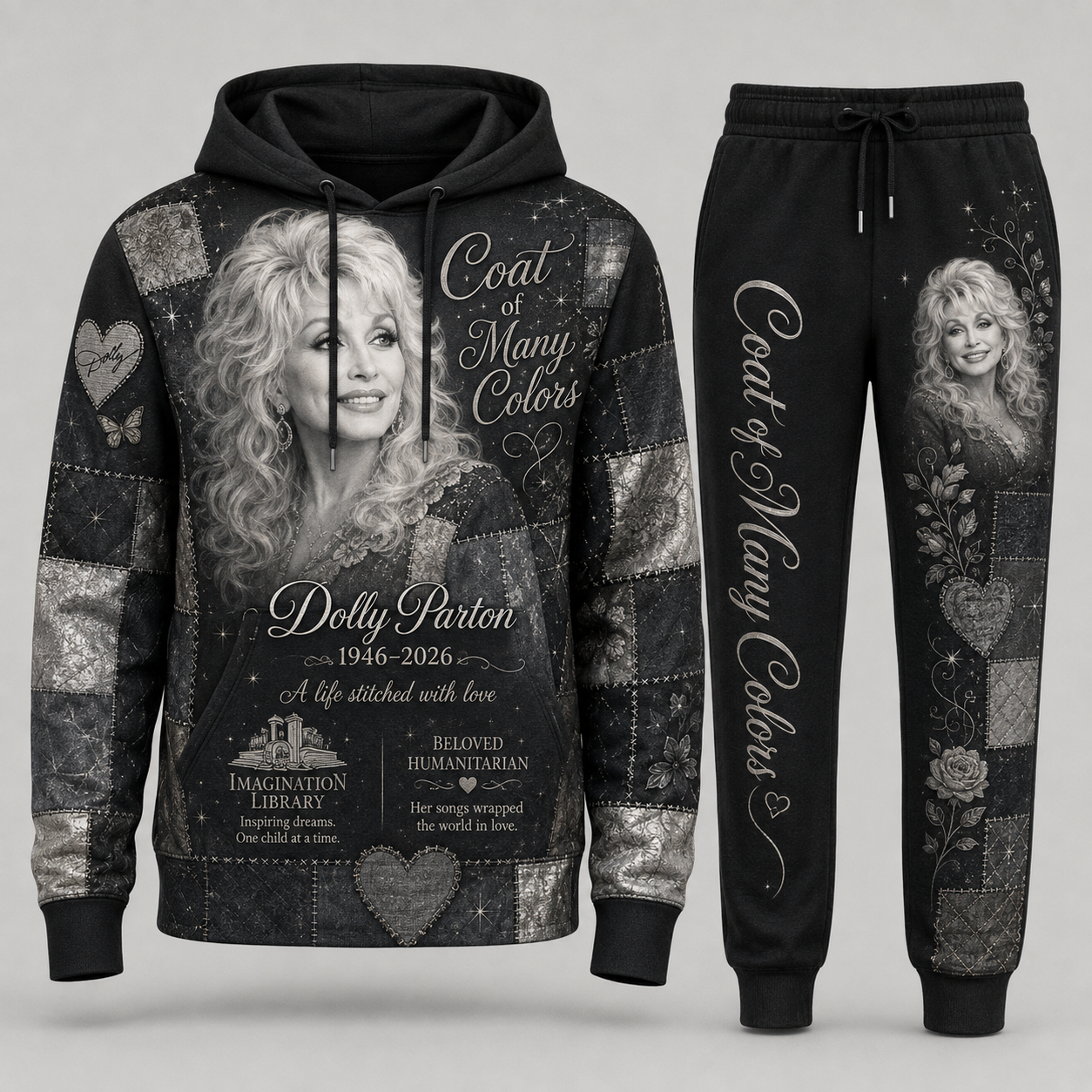 Country Music Legend Memorial Set — Hoodie & Sweatpants | Vintage Tribute Style