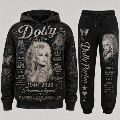 Country Music Legend Memorial Set — Hoodie & Sweatpants | Vintage Tribute Style