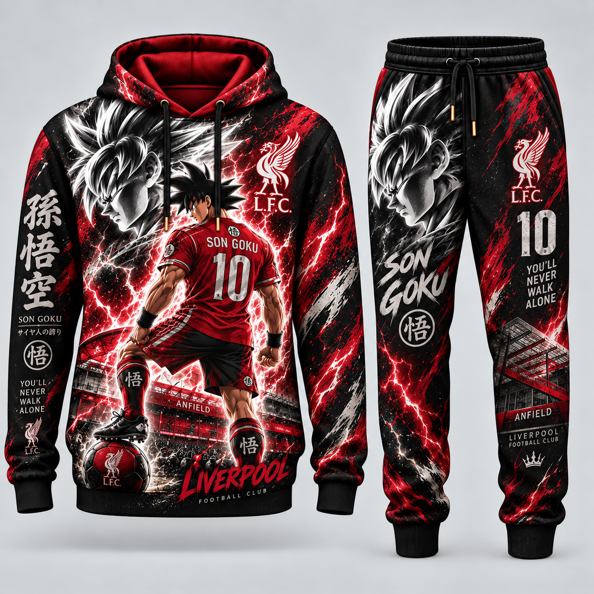 Limited Edition Son Goku x Champions League Hoodie & Sweatpants Fan Set