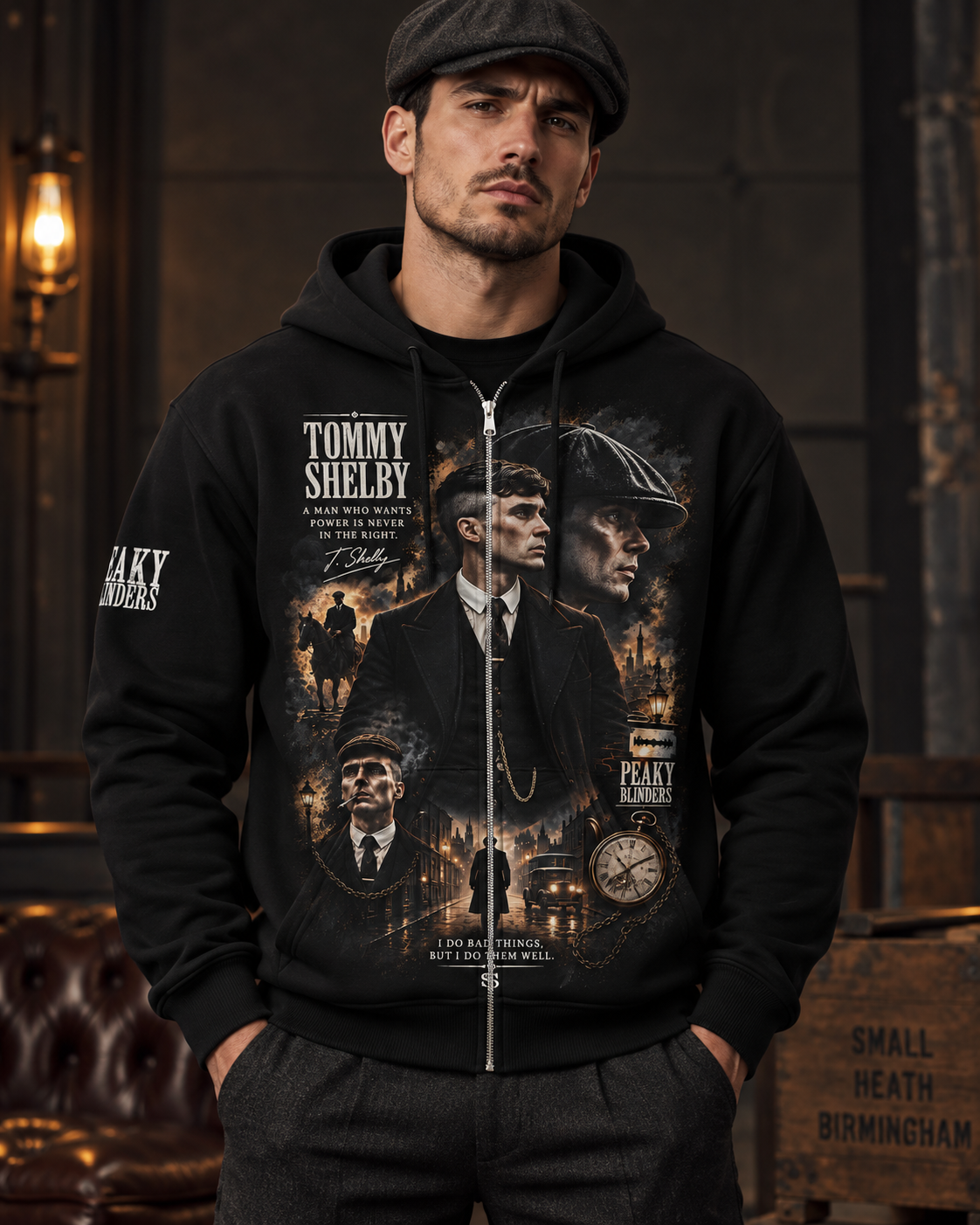 Limited Edition Tommy Shelby Vintage Gangster Graphic Apparel — Hoodie, Zip Hoodie, Sweatshirt & T-Shirt