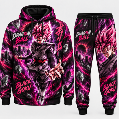 Black Goku Transformation Fan Set — Dragon Ball Hoodie & Sweatpants