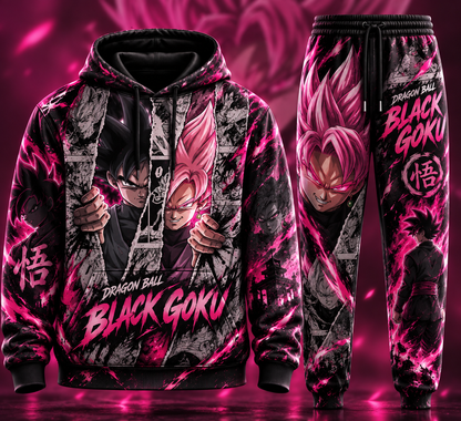 Black Goku Transformation Fan Set — Dragon Ball Hoodie & Sweatpants