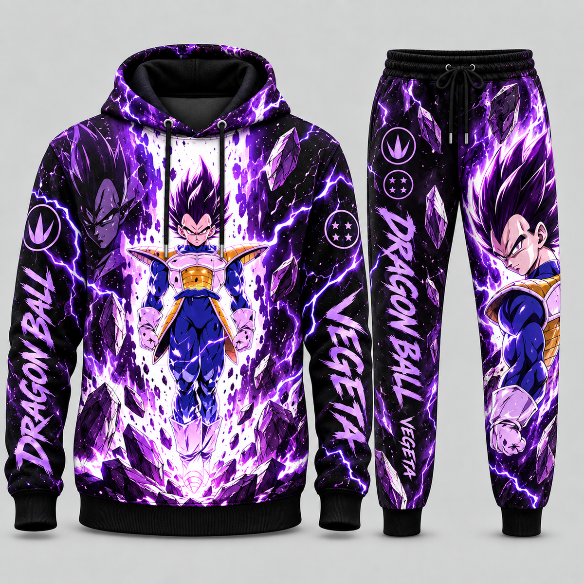 Vegeta Transformation Fan Set — Dragon Ball Hoodie & Sweatpants