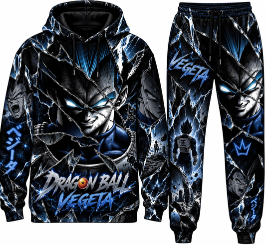 Vegeta Transformation Fan Set — Dragon Ball Hoodie & Sweatpants