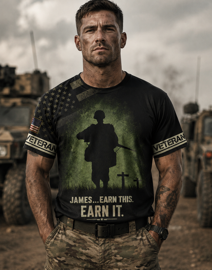 American Veteran Faith Shirt — Jesus Christ Veteran Graphic T-Shirt — Sweatshirt — Hoodie & Zip Hood - Custom Fan Apparel Image 2