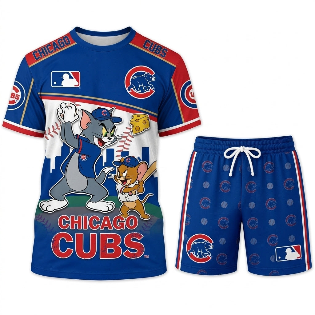 All USA Baseball Teams Inspired Fan Set, Graphic T-Shirt And Shorts Combo Outfit