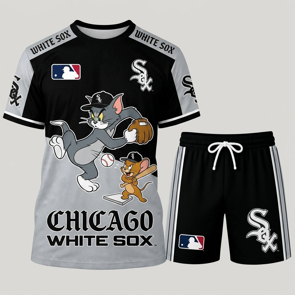 All USA Baseball Teams Inspired Fan Set, Graphic T-Shirt And Shorts Combo Outfit