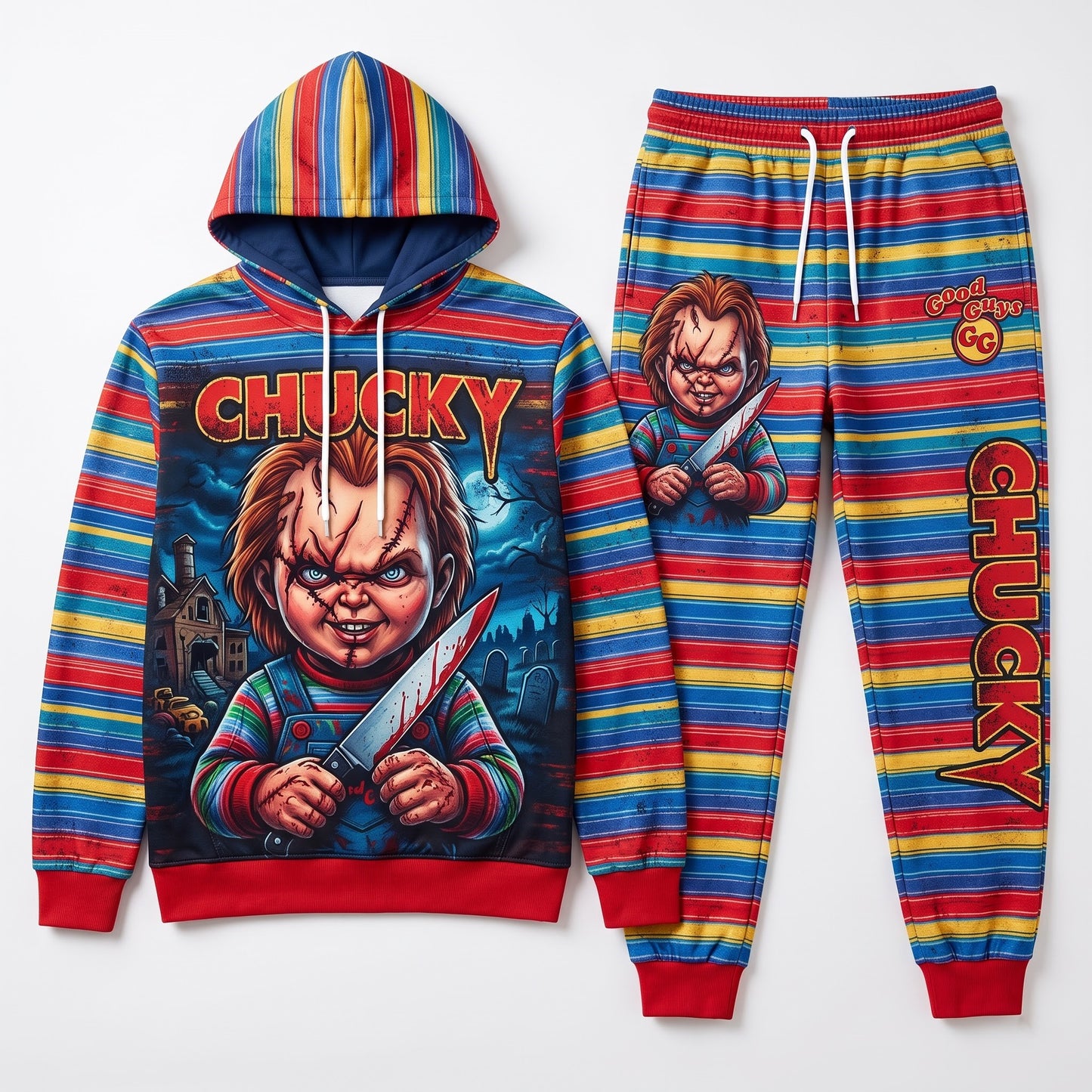 Horror Slashers Squad Halloween Hoodie & Pants Set