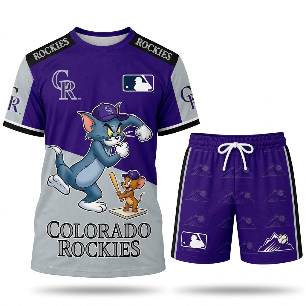 All USA Baseball Teams Inspired Fan Set, Graphic T-Shirt And Shorts Combo Outfit