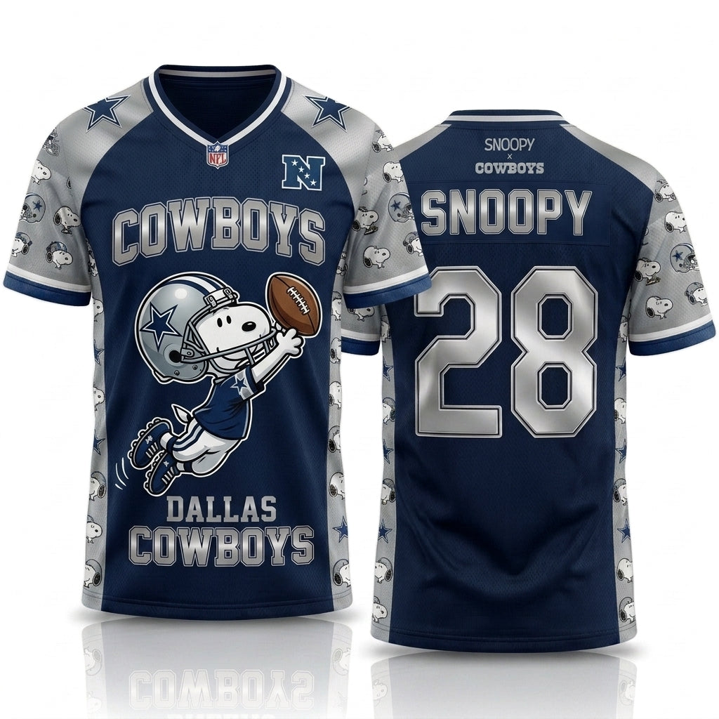 32 Teams Available | Cartoon Beagle Football Jersey, Sport Fan Shirt