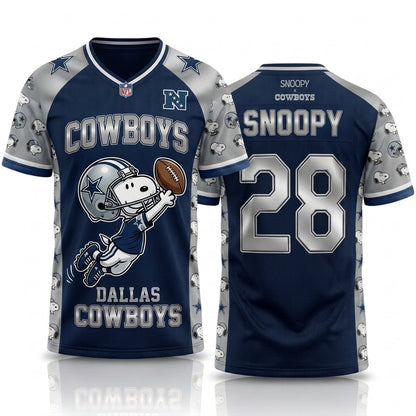 32 Teams Available | Cartoon Beagle Football Jersey, Sport Fan Shirt