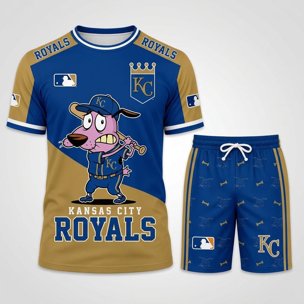 Sport Fan Set T-Shirt + Shorts, Cartoon Dog Baseball Inspired Outfit | All 30 Teams Available