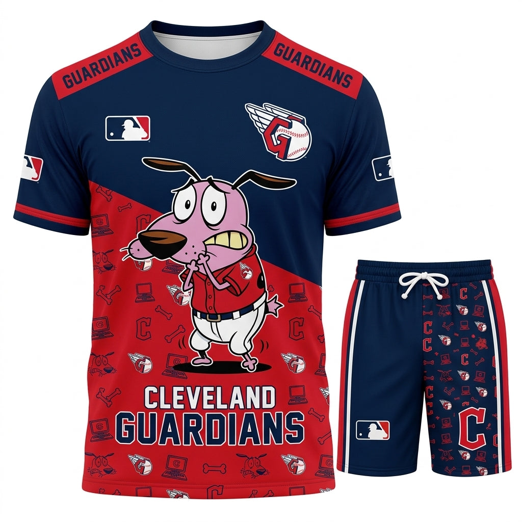 Sport Fan Set T-Shirt + Shorts, Cartoon Dog Baseball Inspired Outfit | All 30 Teams Available