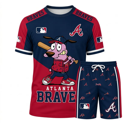 Sport Fan Set T-Shirt + Shorts, Cartoon Dog Baseball Inspired Outfit | All 30 Teams Available