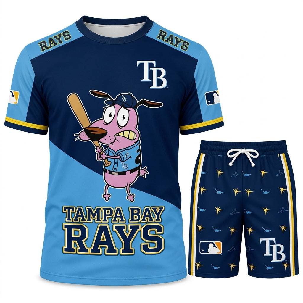 Sport Fan Set T-Shirt + Shorts, Cartoon Dog Baseball Inspired Outfit | All 30 Teams Available