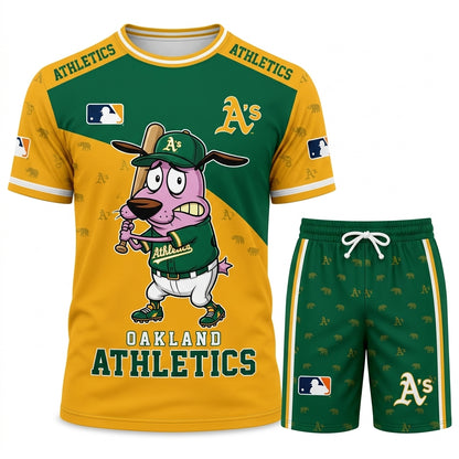 Sport Fan Set T-Shirt + Shorts, Cartoon Dog Baseball Inspired Outfit | All 30 Teams Available