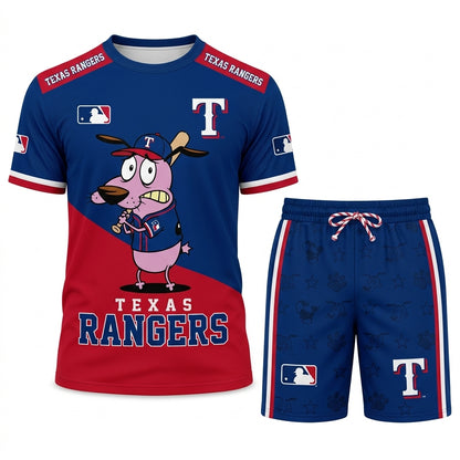 Sport Fan Set T-Shirt + Shorts, Cartoon Dog Baseball Inspired Outfit | All 30 Teams Available